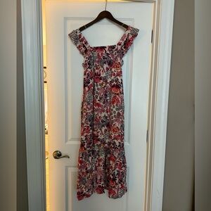 Knox Rose Red and Pink Floral Lined Dress